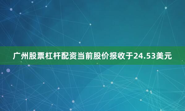 广州股票杠杆配资当前股价报收于24.53美元